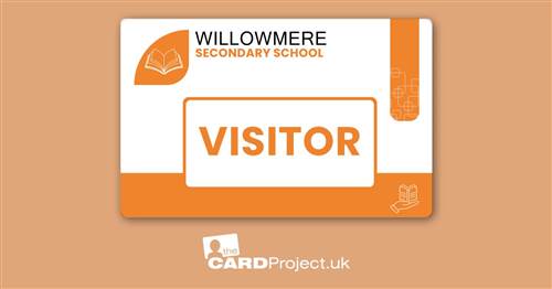Secondary School Student Orange Block Visitor Card